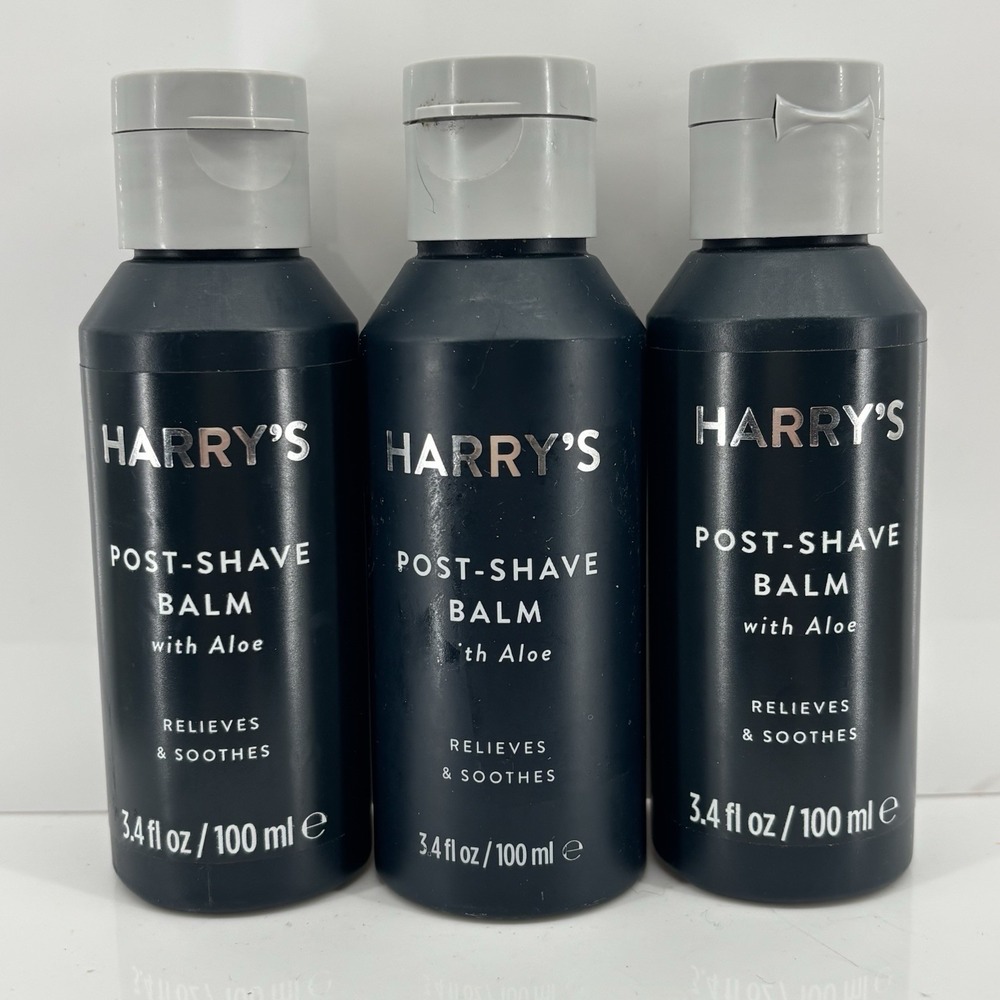 Lot of 3 Harry's Post Shave Balm with Aloe 3.4 oz Men's After Shave Care